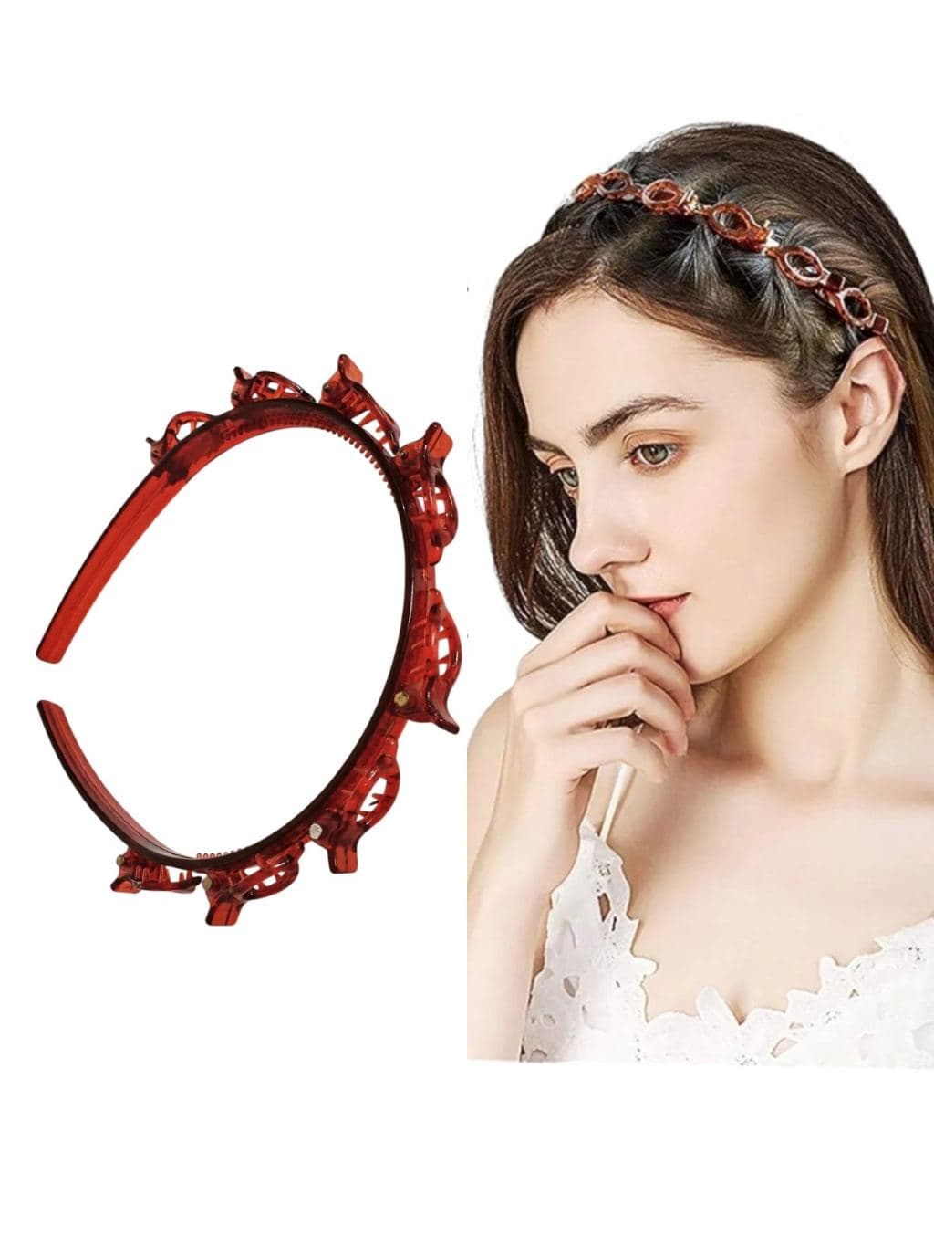 Brown Decorative Hair Hoop with Bow Ornament - Festive Headband Accessory
