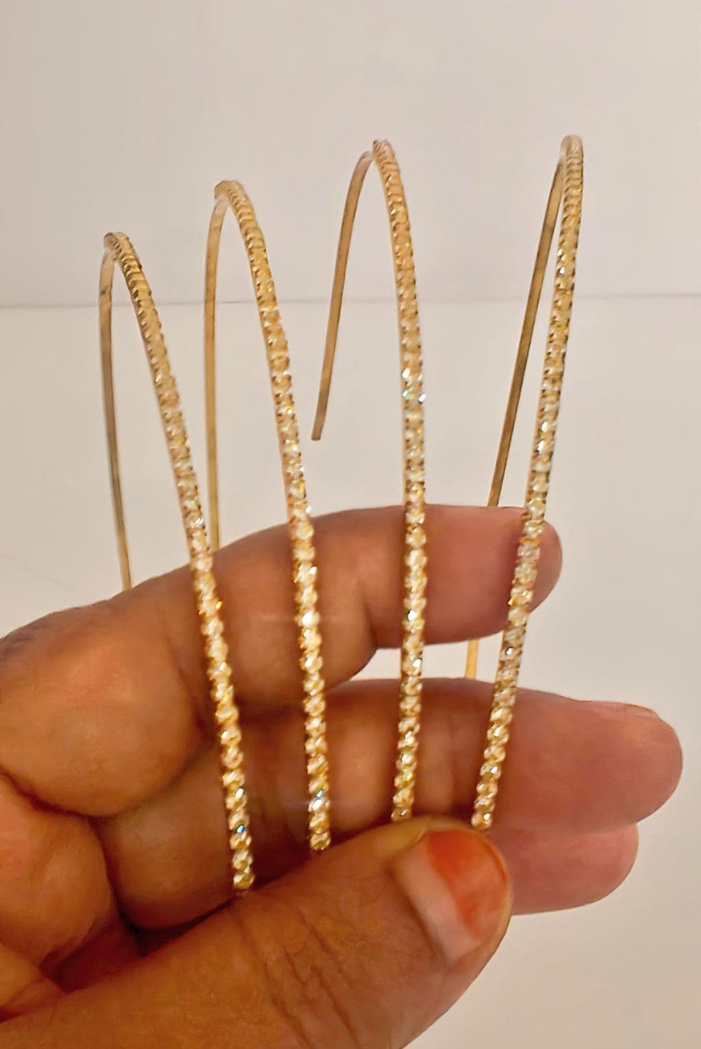 Gold Plated Textured hair tie Set - 4 Pieces Traditional Indian Jewelry