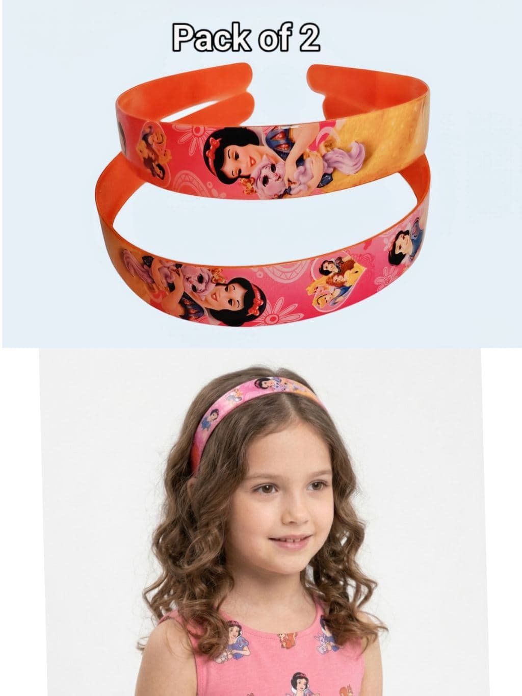 Disney Princess Headbands Pack of 2 - Colorful Hair Accessories for Girls